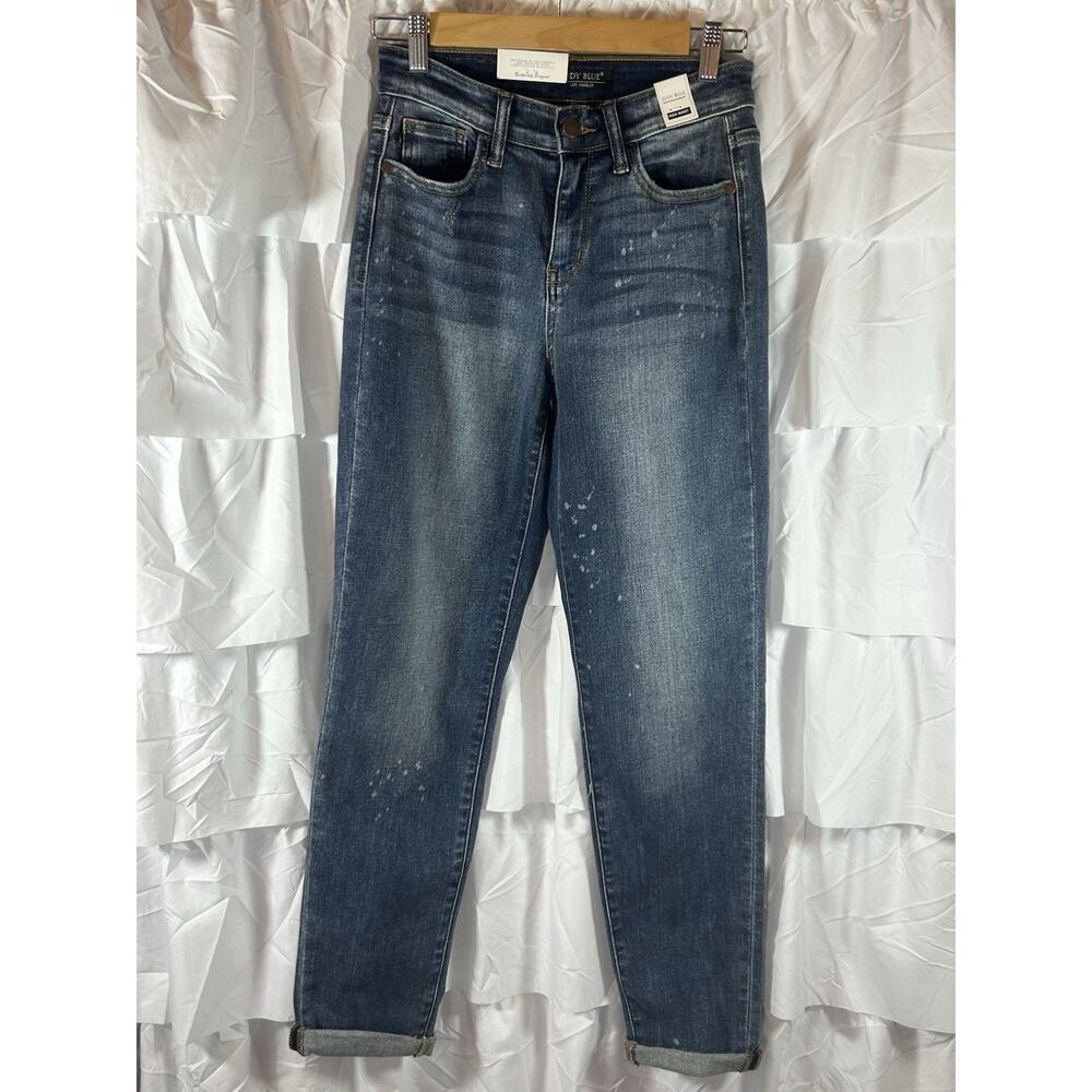 Judy Blue Jeans high waist Boyfriend Fit Speckled stretch cuffed NWT women 0/24